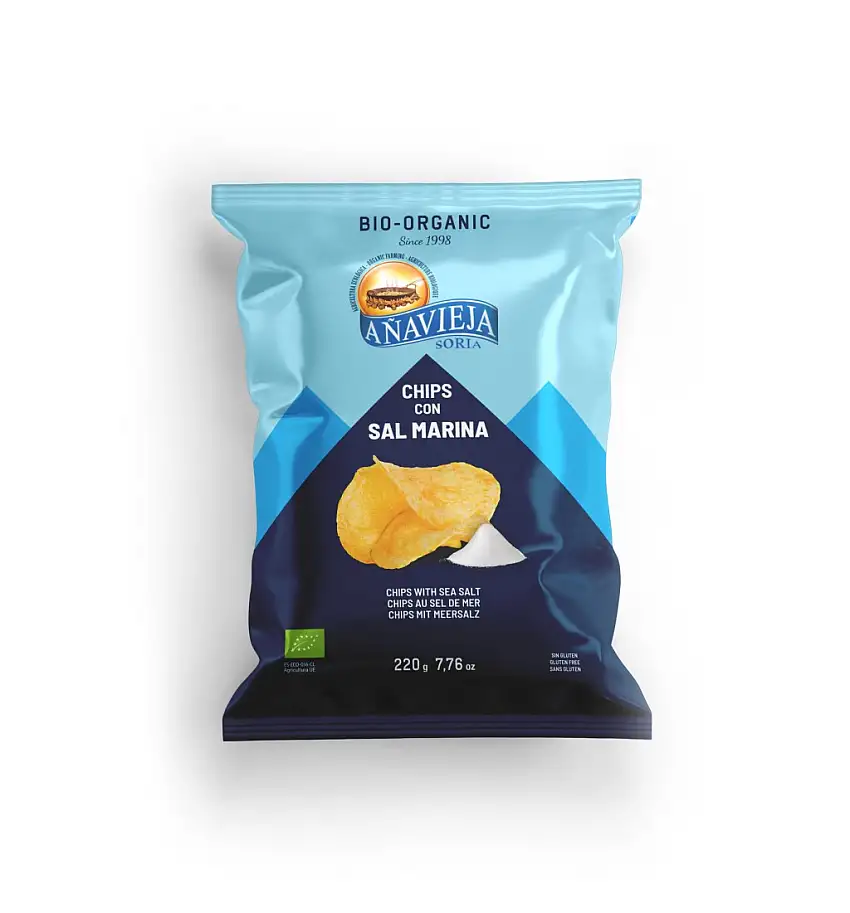 Patatas Fritas BIO con Sal Marina   Añavieja 220 g | Sin gluten y veganas