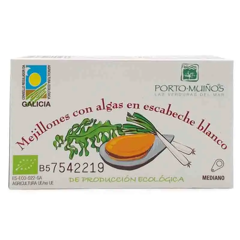 PORTO - MEJILLONES CON ALGAS EN ESCABECHE BIO 125g