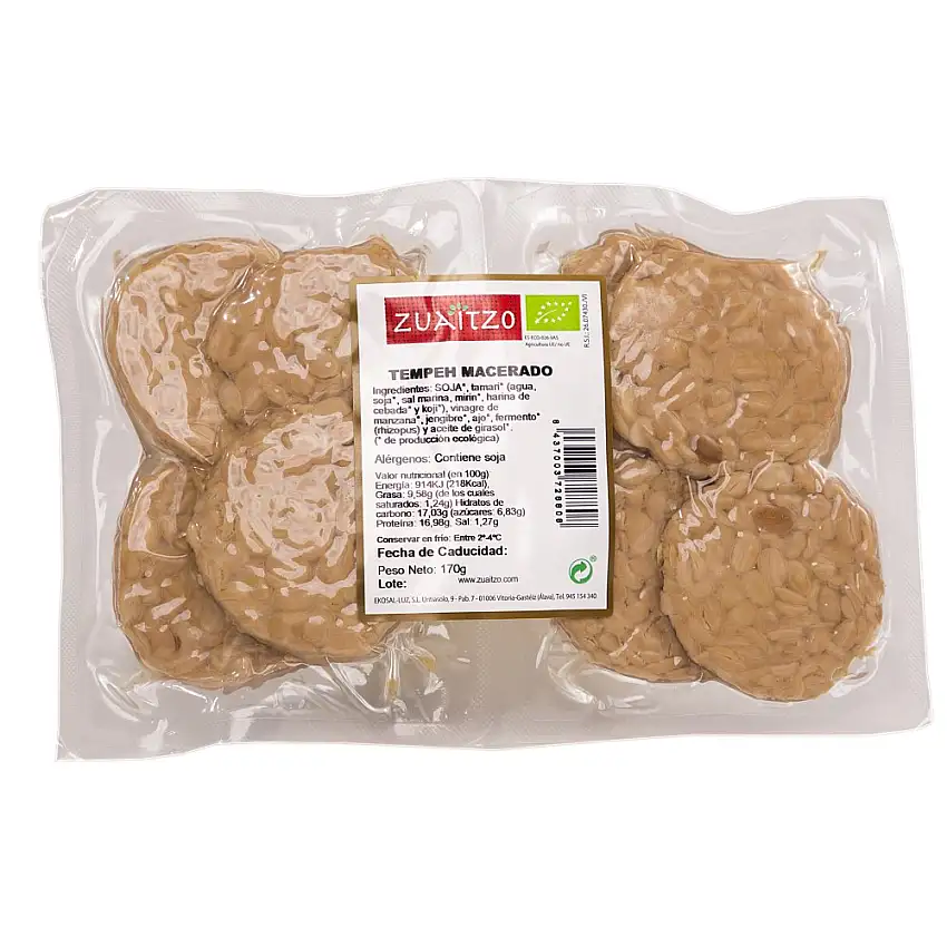 ZUAITZO - TEMPEH MACERADO EN LONCHAS 170g BIO (ENCARGO)