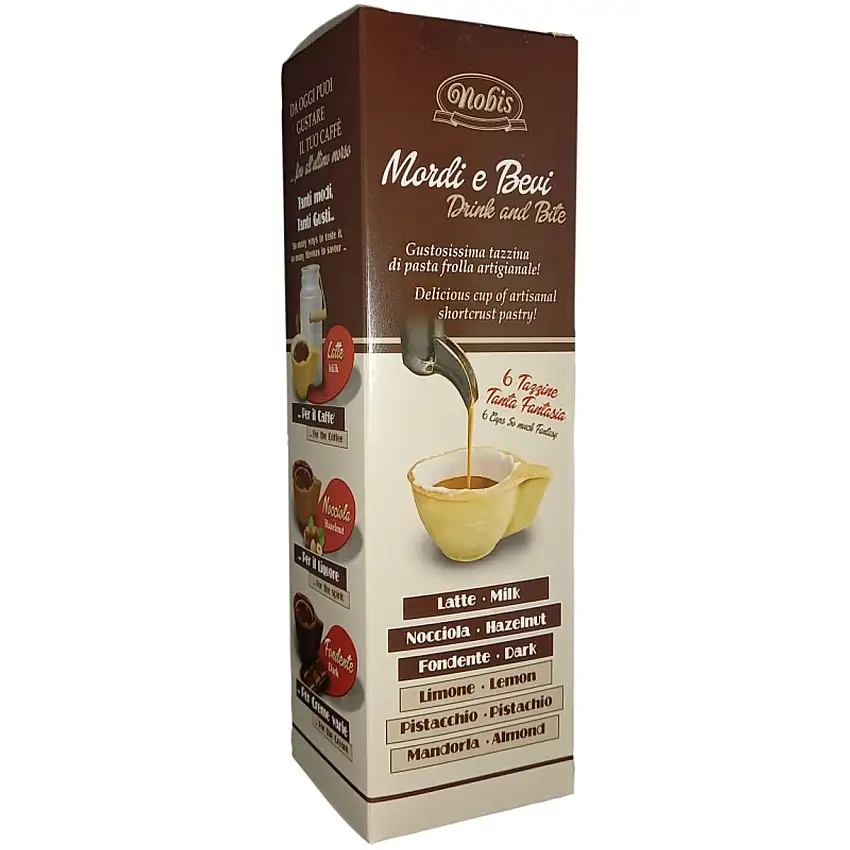 Nobis Tazas de Café en masa quebrada artesanal "muerde y bebe" 210 Gr