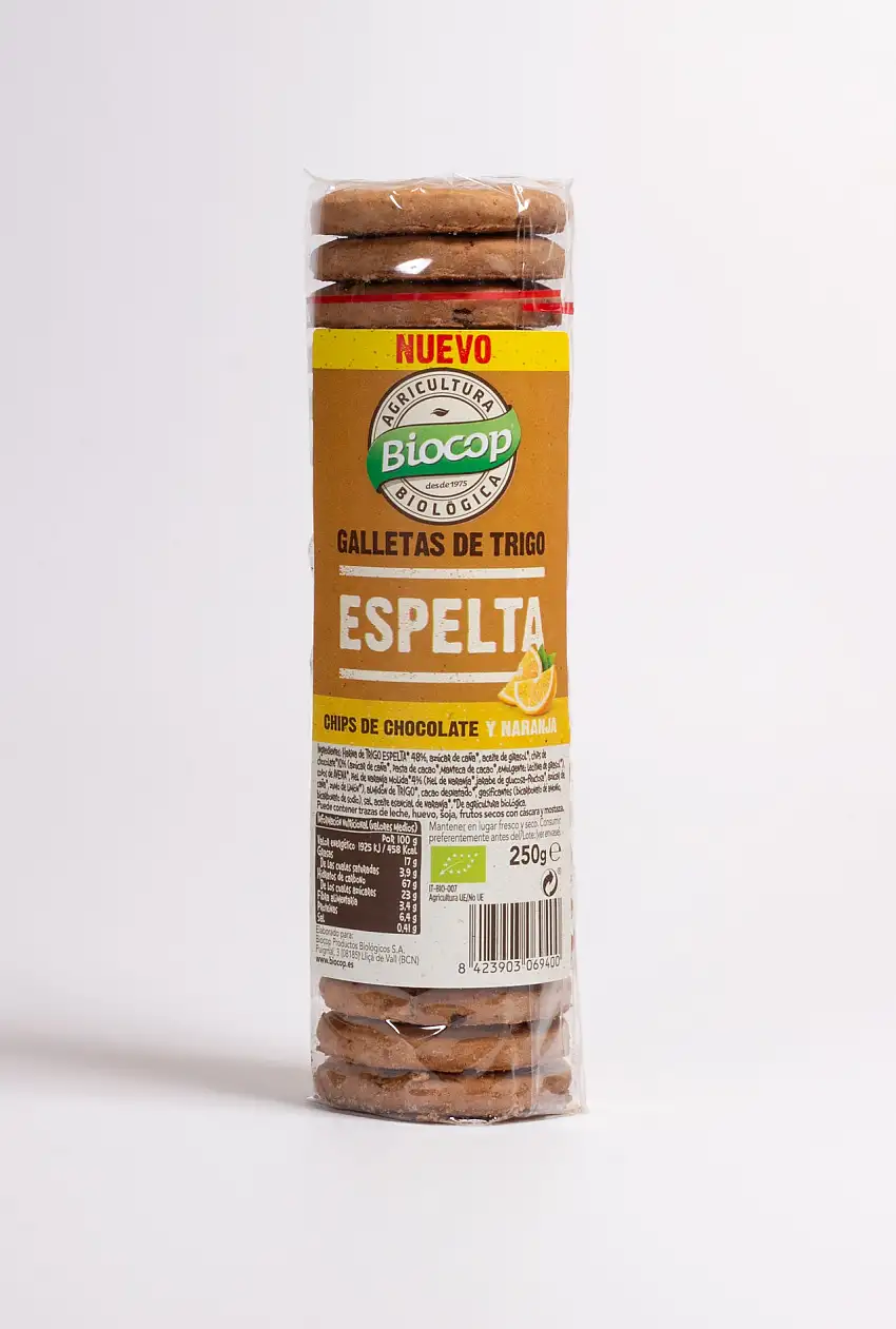 Galletas Espelta Chips chocolate y Naranja 250g ECO