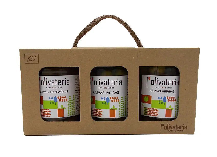 Aceitunas surtidas Olivateria pack 3 sabores | Ecológico