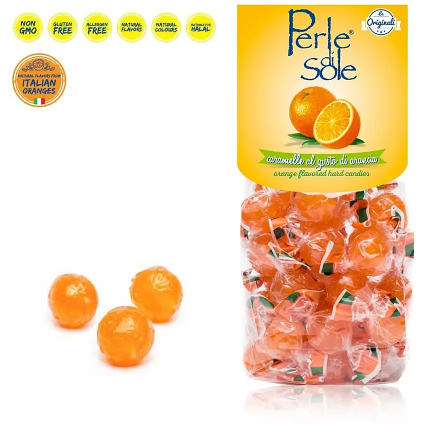 Perle di Sole - Dulces sabor naranja 200 Gr