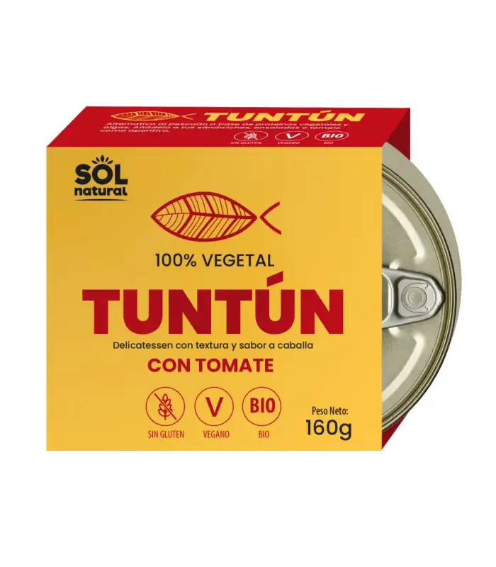 TUNTUN CABALLA VEGANA CON TOMATE DE SOL NATURAL 160GR