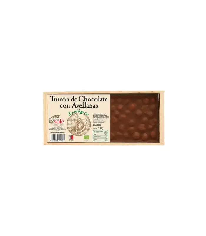 TURRON CHOCOLATE Y AVELLANAS ECO 200g SOLE